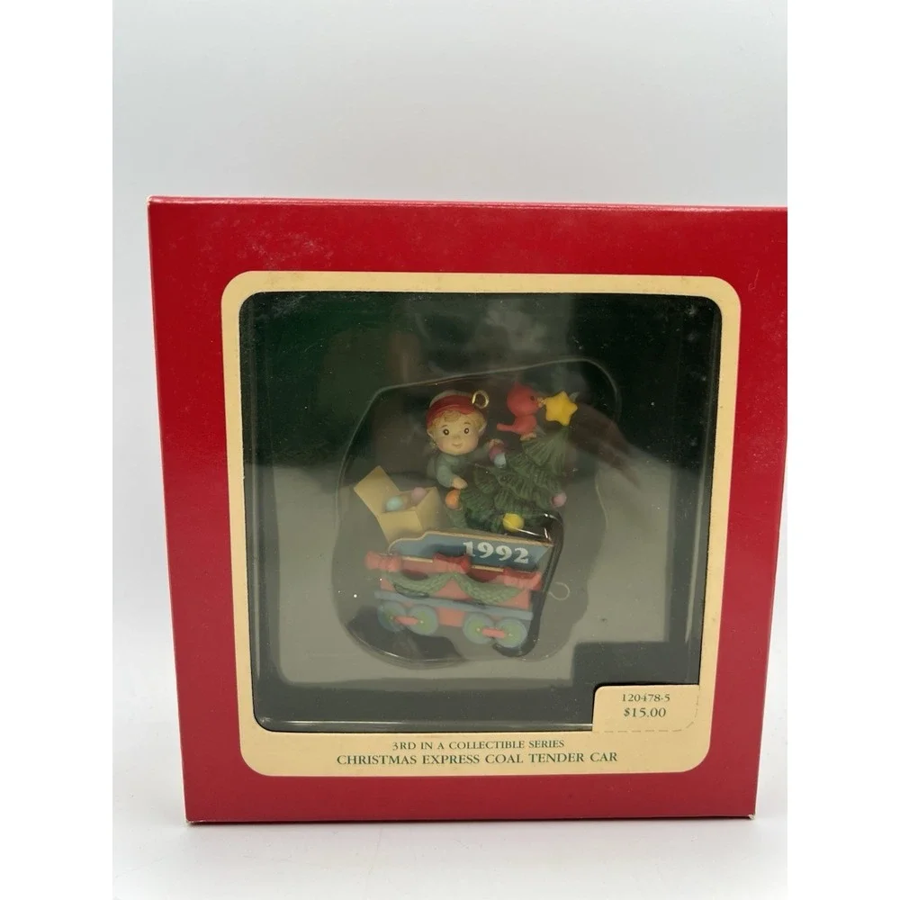 Vintage Carlton Cards‎ Heirloom 1992 Christmas Express Coal Tender Car Ornament